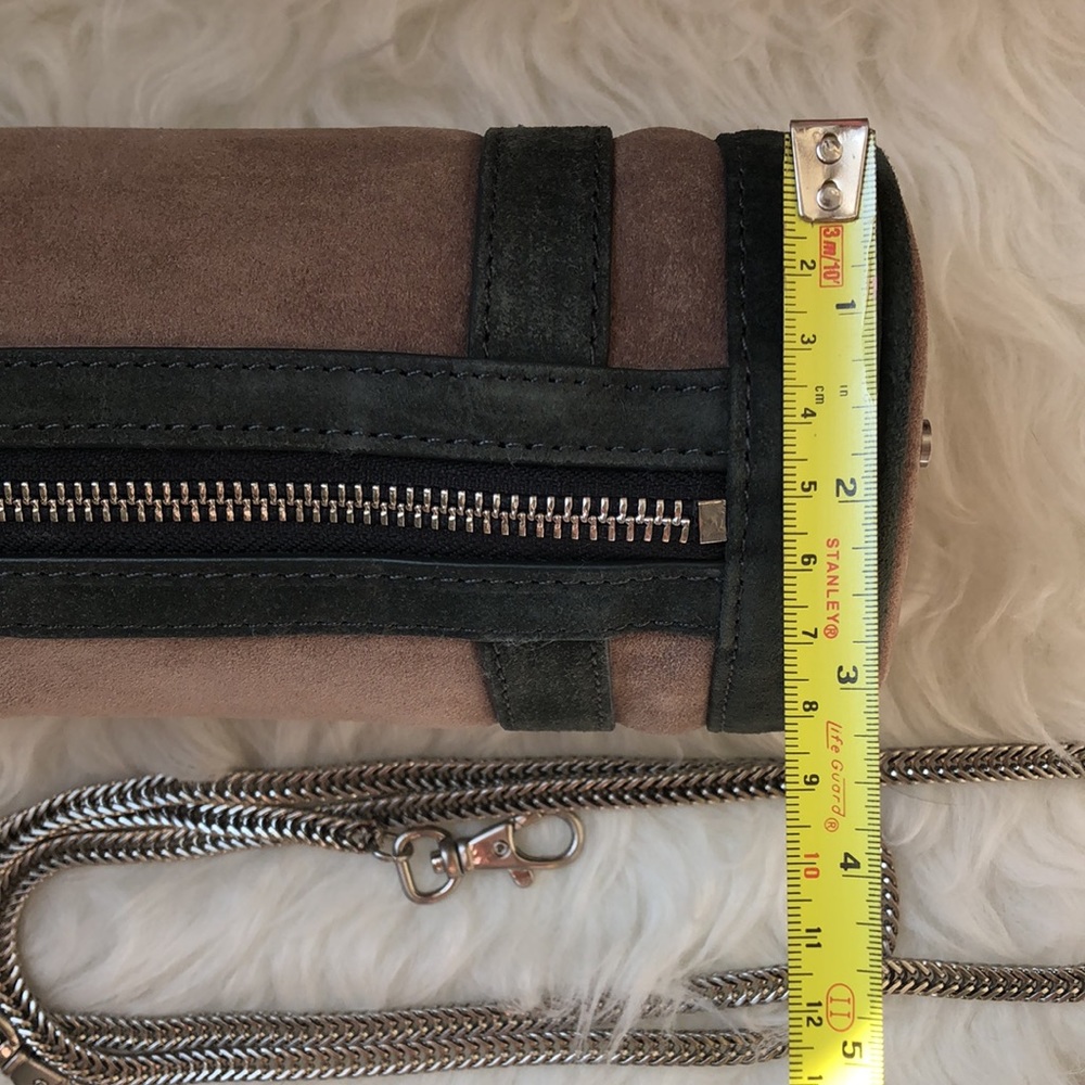 RARE • WORTH NEW YORK • Suede Leather Barrel Crossbody Adjustable Bag w/ Dustbag - Picture 9 of 16